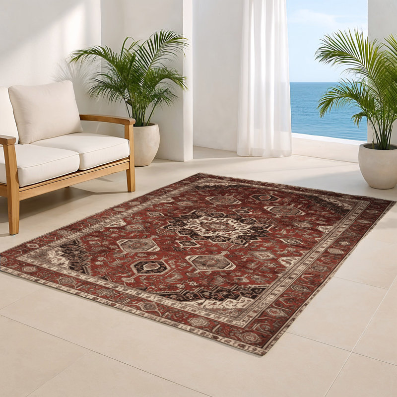 Tapis d'intérieur et d'extérieur brun Persian, Rectangle 4pi x 6 pi