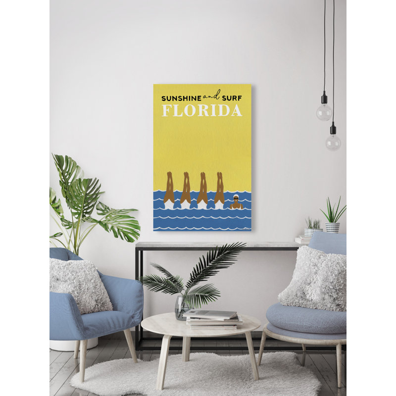 Sunshine and Surf Florida - impression sur toile tendue, H 24 po x l 16 po x P 1,5 po