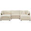5 canapé d'angle convertible, canapé modulaire en U avec repose-pieds réversible, chenille beige pour un salon moderne et confortable 2 repose-pieds de style minimaliste