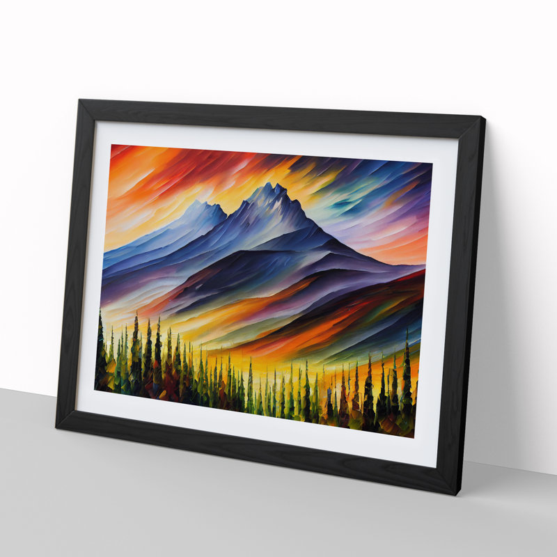 Mountains Scene Vol.1 Abstract - Framed Print, Black Framed, 34cm H x 46cm W x 2cm D