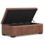 Banc repose-pieds avec rangement caché contemporain en cuir végétalien l 48 po Gabbie-1148291397