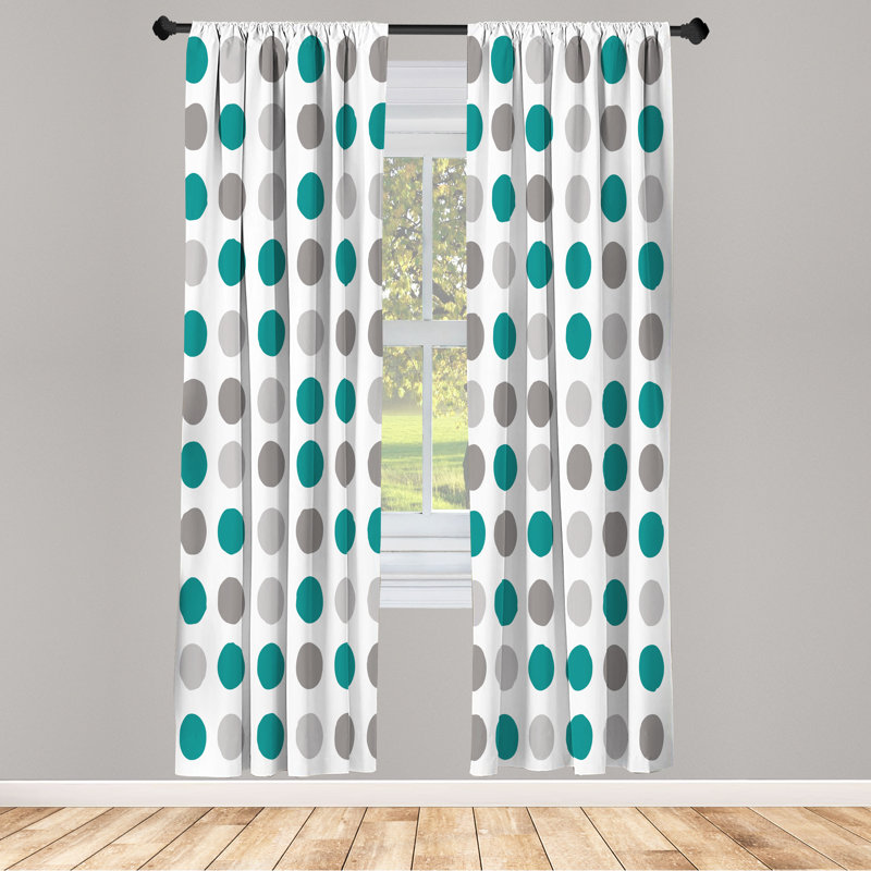 Microfiber Semi Sheer Curtain Pair, Dark Seafoam, 28" W x 63" L