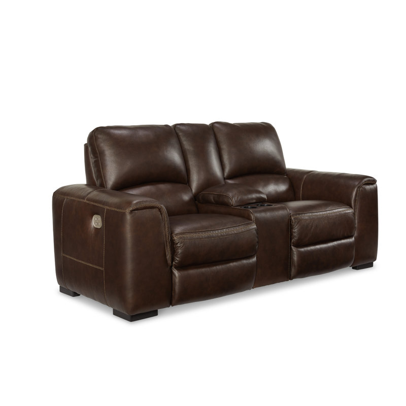Causeuse inclinable électrique avec console Alessandro, Noyer