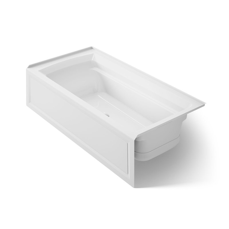 Archer 72" x 36" Alcove Air Acrylic Bathtub Heater Included, White, Right