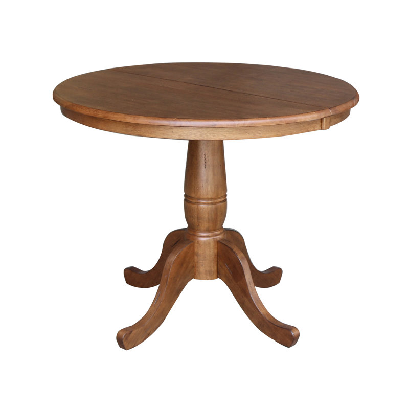 Gebbine Extendable Solid Wood Dining Set, Distressed Oak