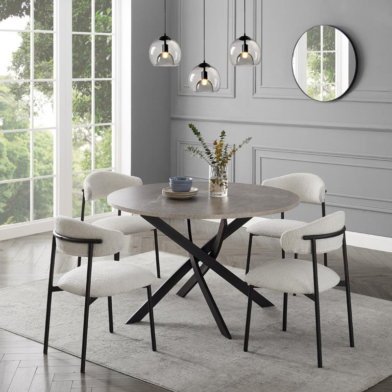 Copemish 4 - Person Dining Set, 76cm H x 100cm W x 100 D, 5 Pieces: Table, 4 Chairs