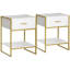 Ensemble de 2 tables de chevet, table de chevet avec tiroir et tablette-876793406