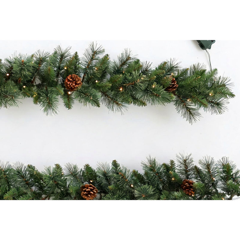 10" Frosted Pre-Lit Cedar Garland