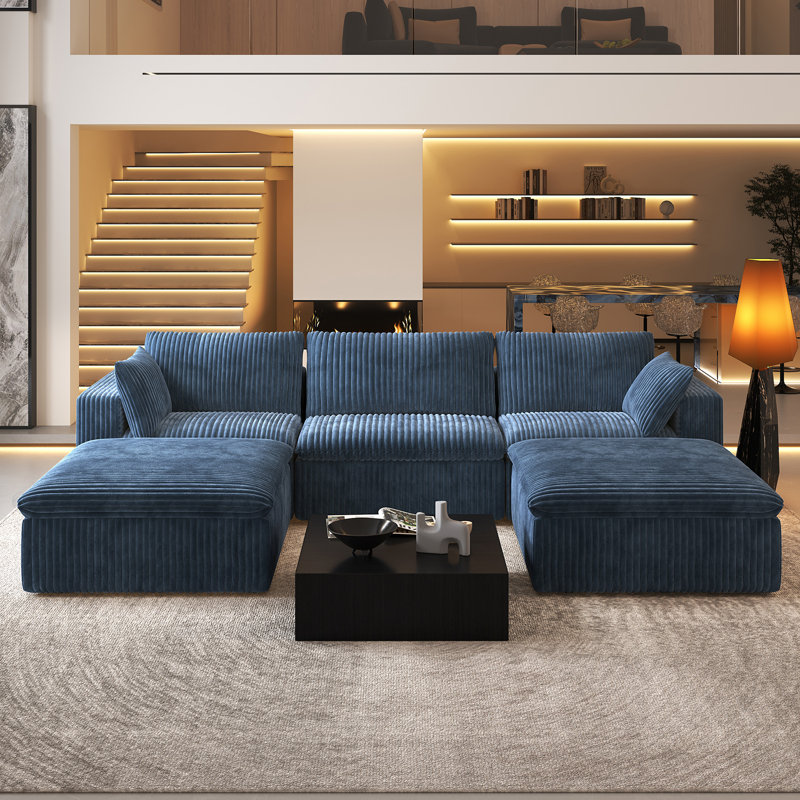 Canapé modulaire en forme de U 5 pièces Boneless, H 24 po x l 118 po x P 78,74 po