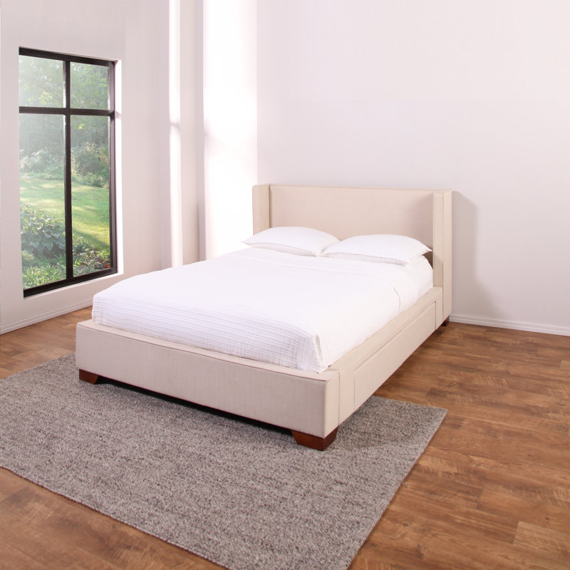 Wayde Upholstered Storage Bed, Queen, Brown