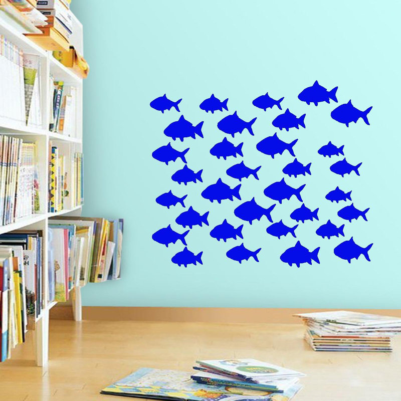 Décalcomanie murale poisson Hunsberger, bleu