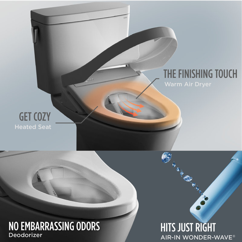 UltraMax® II 1 GPF Elongated Floor Mounted One-Piece Toilet (S7A Bidet Seat Included) with Auto Flush