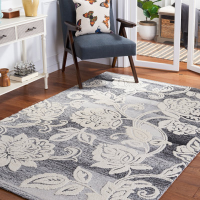Tapis floral touffeté à la main Jardin