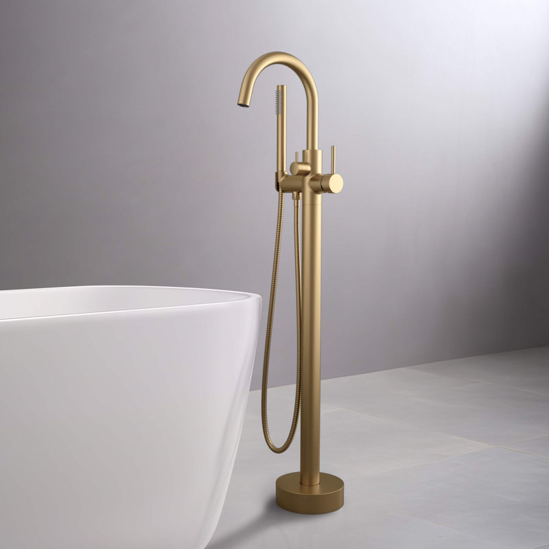 Robinet de baignoire circulaire à poignée simple, Laiton brossé