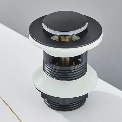 Modern Bathroom Basin Sink Tap Monobloc Mixer Taps Waterfall Black Pop Up Waste