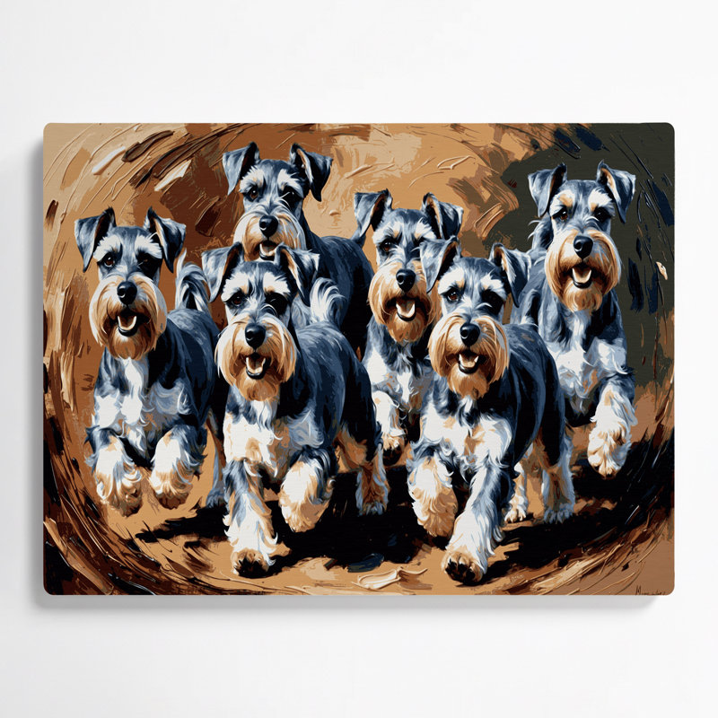 Schnauzer miniature en métal noir, H 11 po x l 14 po