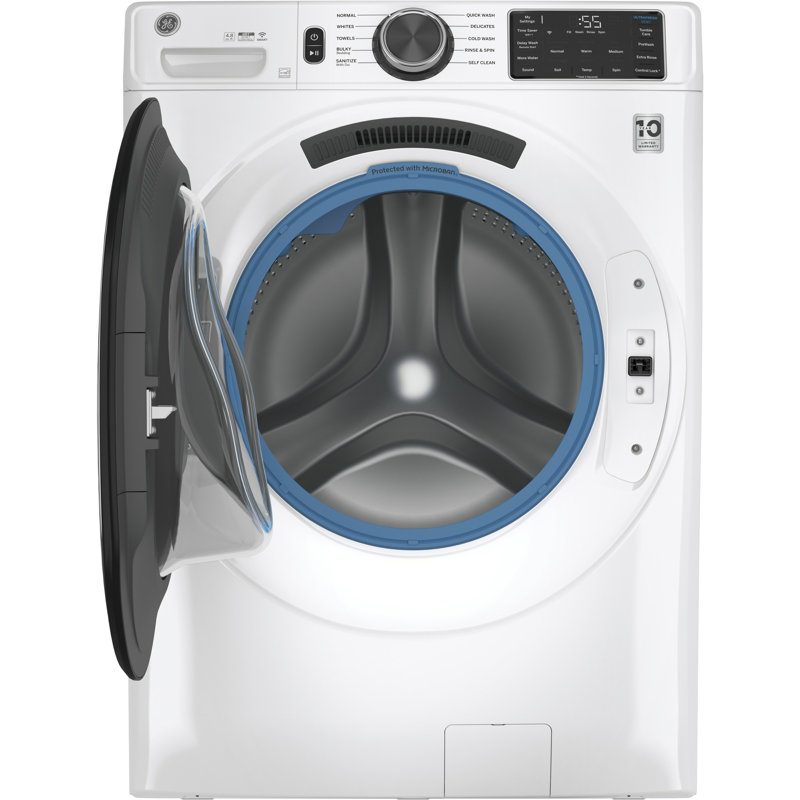 GE Appliances 4.8 cu. ft. ENERGY STAR Front Load Washer with UltraFresh Vent System with OdorBlock and Sanitize w/ Oxi + 7.8 cu. ft. ENERGY STAR Smart Gas Dryer with Sanitize Cycle