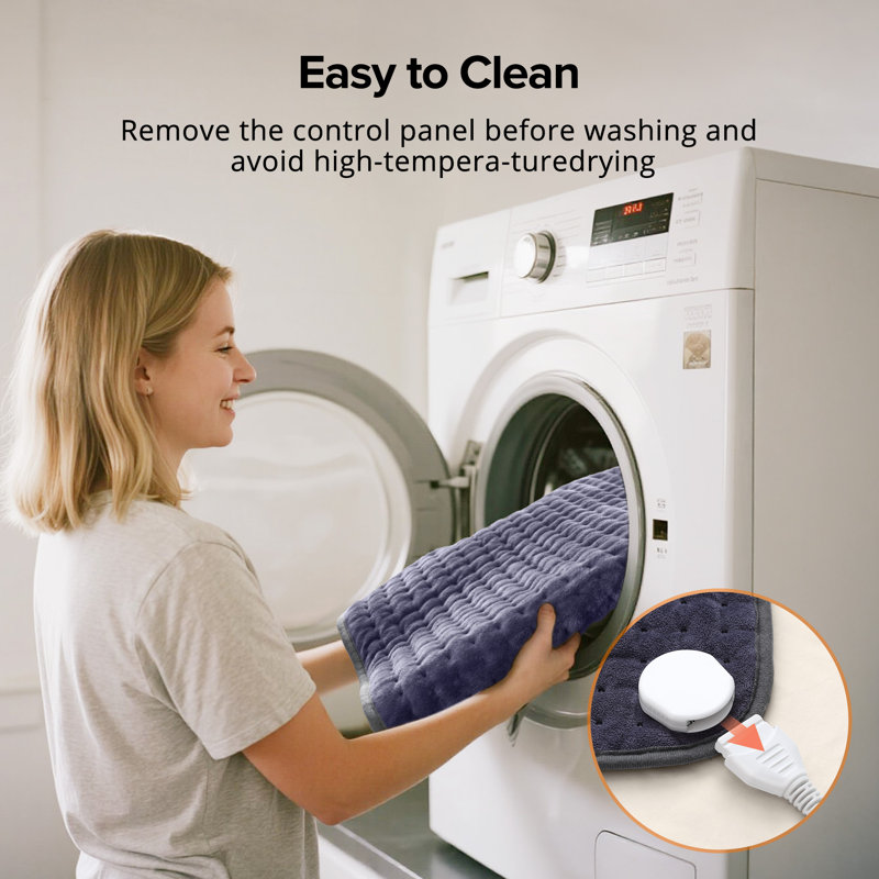 Xxxl 33''X17'' Electric Heating Pad For Back, Neck & Shoulder Pain Relief, 6 Heat Settings, Auto Shut-Off, Moist & Dry Heat Therapy, Machine Washable