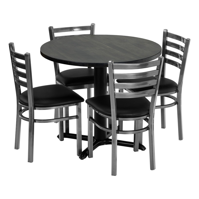 Ensemble de table ronde 36 "avec chaises Rosy, Gris