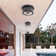 2-light Black Motion Sensor Dusk To Dawn Outdoor Flush Mount Ceiling Light With Clear Glass Shade 