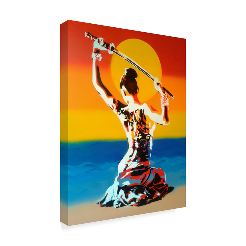 « samurai », reproduction d’impression sur toile tendue, H 19 po x l 14 po x P 2 po