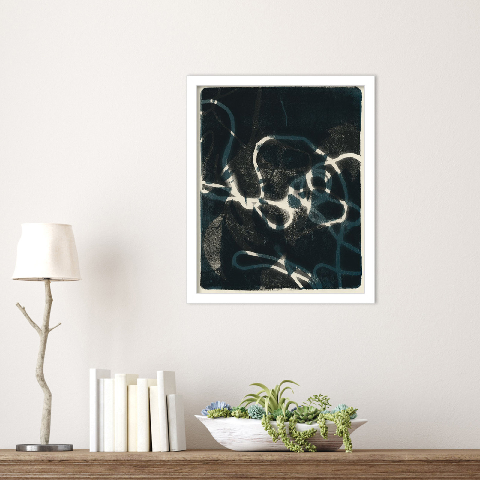 Shifting Shadows II Print by Victoria Barnes, White, 17" H x 14" W