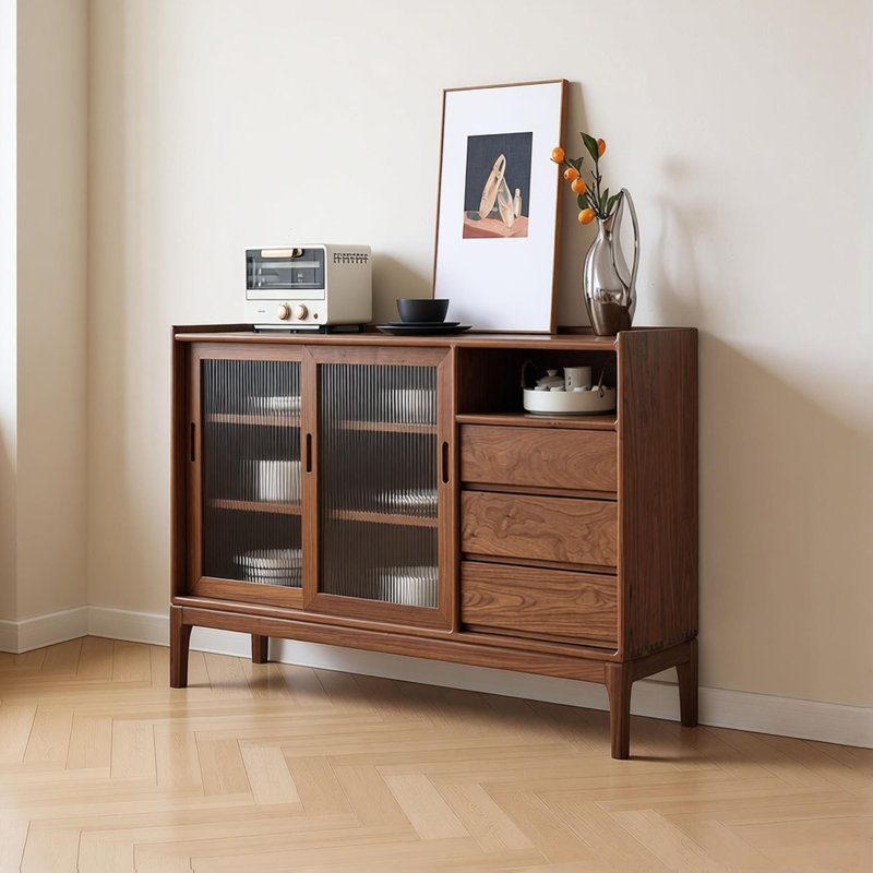 Buffet de rangement multifonctionnel en bois massif, H 32,28 po x l 47,24 po x P 15,74 po