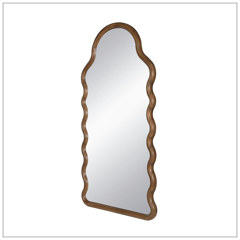 Miroir arqué en bois avec cadre unique
