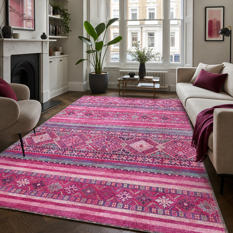 Oriental Cotton and Chenille Flatweave Area Rug, 155 x 230 cm