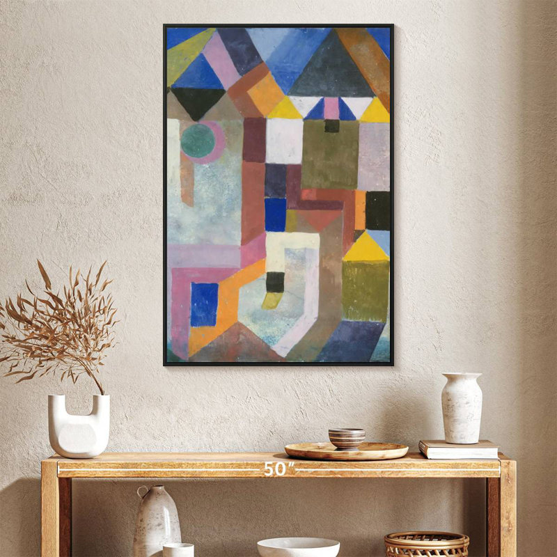 Architecture colorée, 27 po x 40 po, Cadre flottant noir