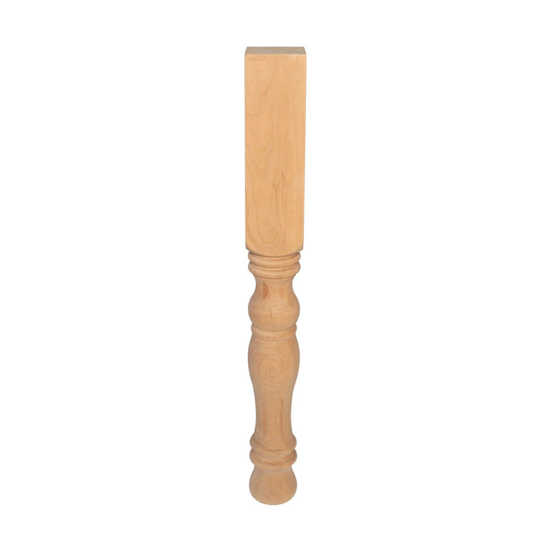 Pieds carrés en bois massif H 34-1 / 2 po x 4 po Granham Island, Cerisier, Paquet de 4