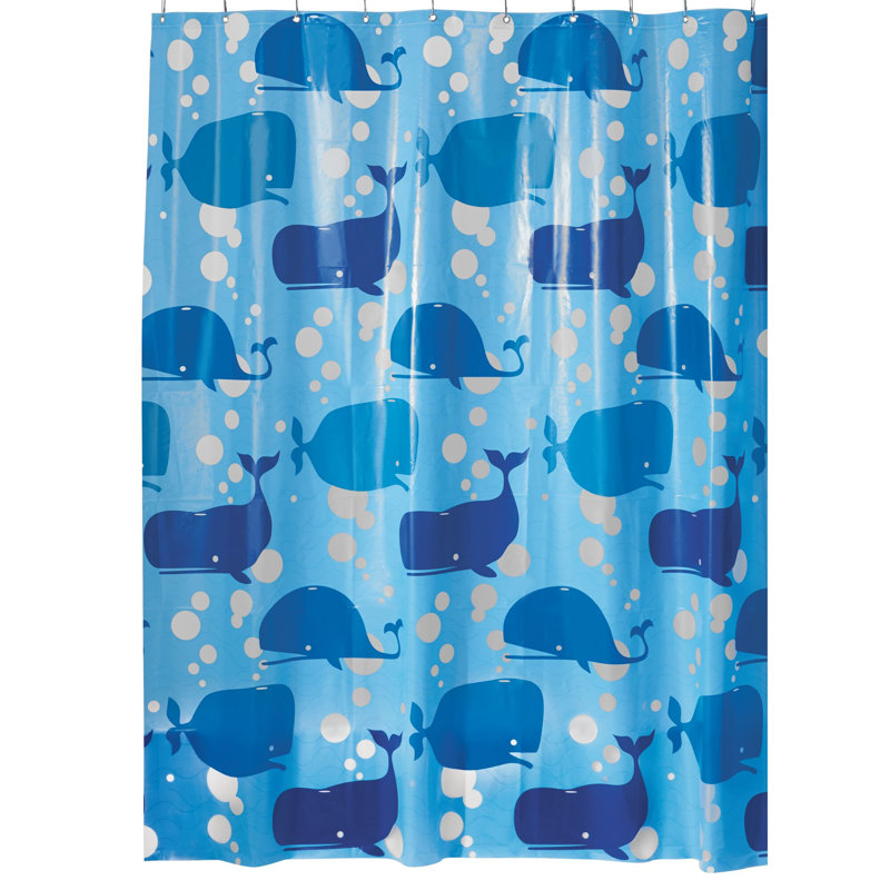 Rideau de douche en plastique avec baleine iDesign Moby