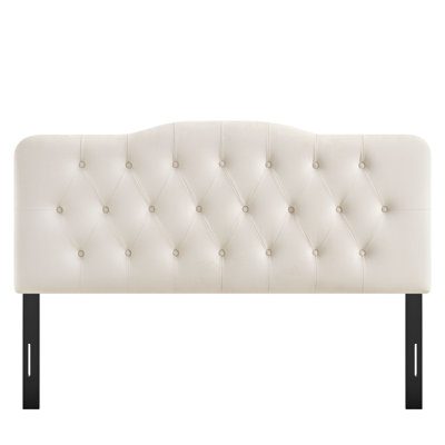 Annabel Stain-Resistant Performance Velvet Full Headboard In Alabaster