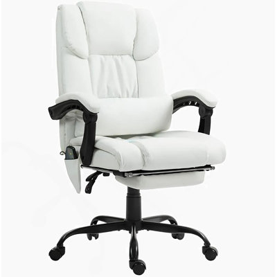 Fauteuil de massage avec 6 points vibrants, fauteuil inclinable à dossier haut avec repose-pieds et télécommande, pour la maison et le bureau
