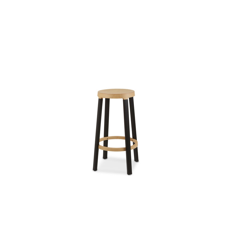 Step Stool with Solid Wood Frame, Counter Stool (26” Seat Height)