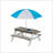 Wooden Kids Picnic Table, Sand And Water Table With Umbrella, Activity Table For Outdoor Backyard Patio Play