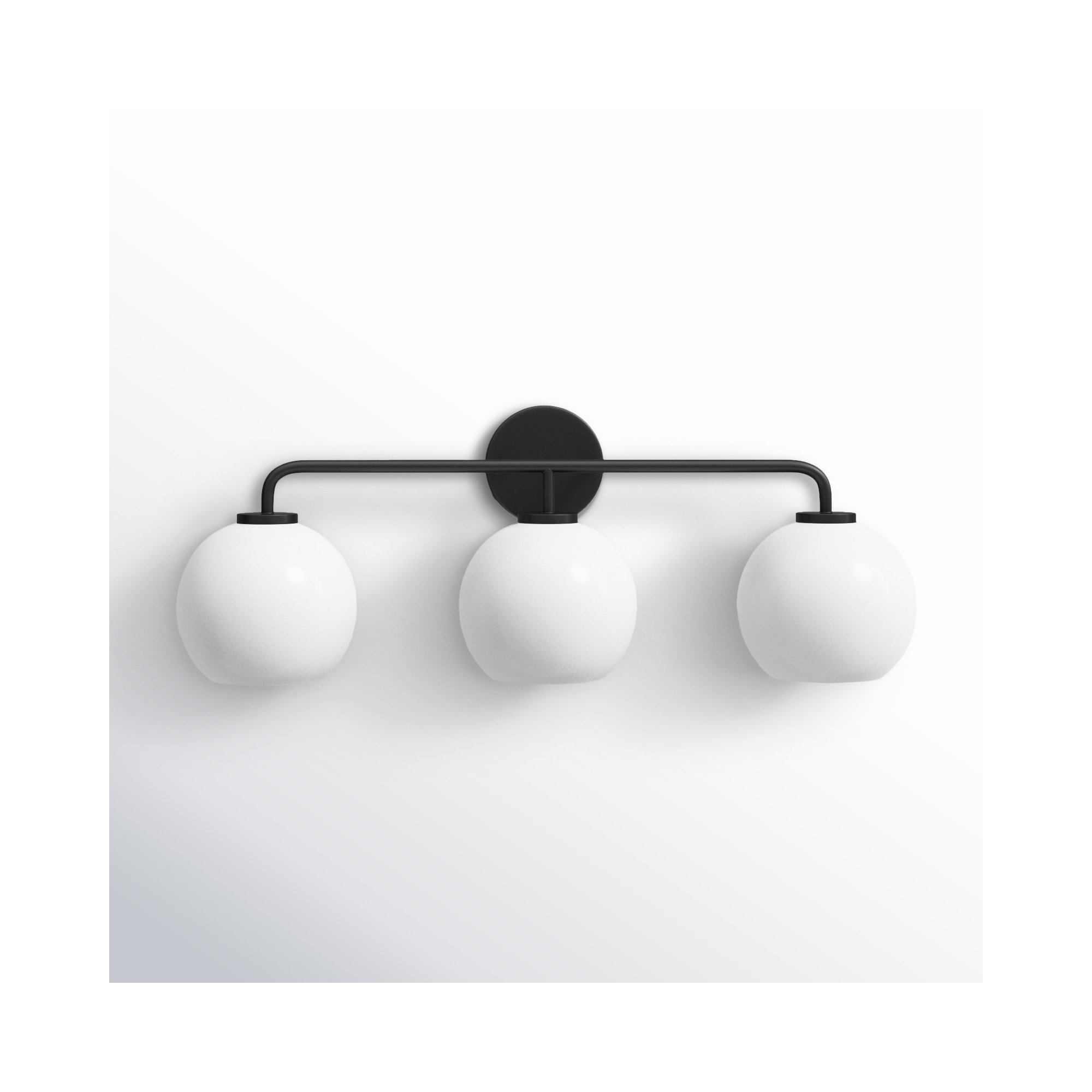 Childerley 3-Light Dimmable Vanity Light, Midnight Black, White