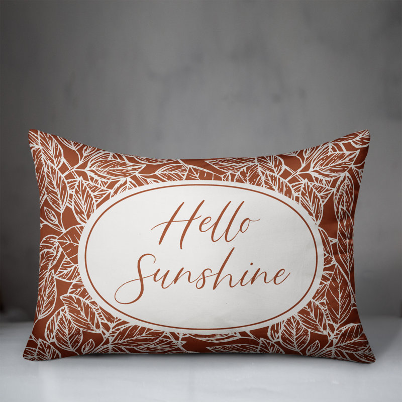 Housse de coussin rectangulaire d'extérieur Hello Sunshine, Orange