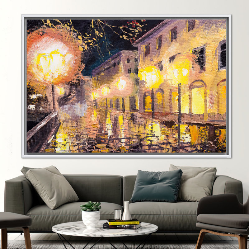 Print on Canvas, 25 cm H x 35 cm W, White Floater Framed