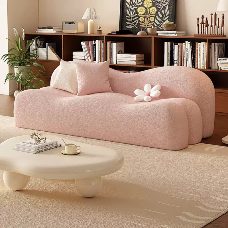 French Simple Pink Sofa