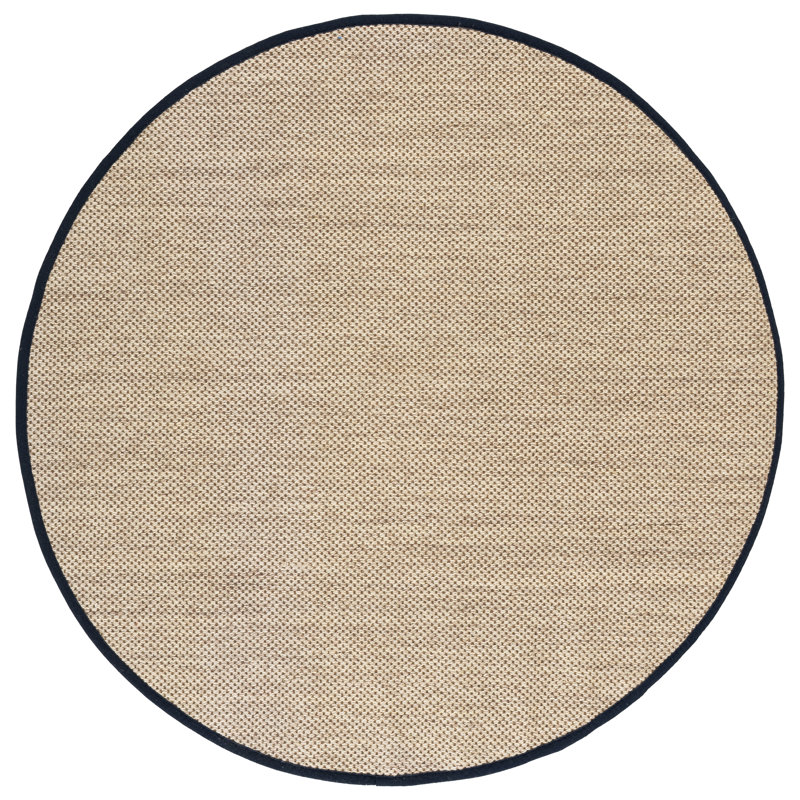 Natural Fiber Jute/Sisal; Cotton Solid Color Indoor Rug, 6'-0" x 6'-0" Round