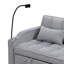Petite causeuse moderne en velours gris, convertible en canapé-lit, avec hublots et confortable 2 - Velours qui se transforme en inclinaison réglable-121361590