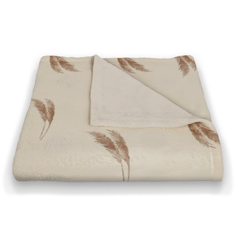 Hand Woven Throw Blanket, Cream/Rust
