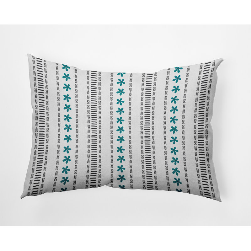 Reversible Throw Pillow, Blue/Gray Striped