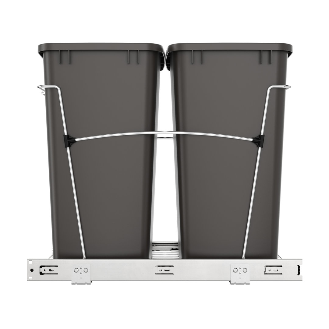 Rev-A-Shelf Double Pull Out Trash Can 35 Qt for Kitchen Rev-A-Shelf 