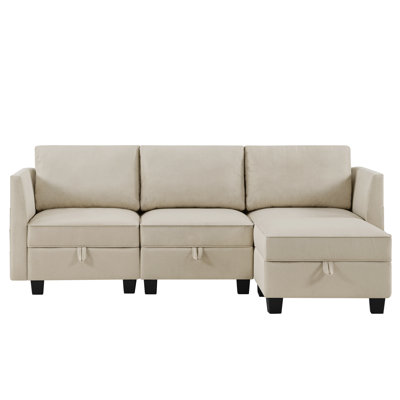 Storage 4-PC Modular Sectional With USB & Type C