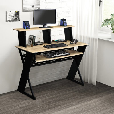 Bureau de musique avec gestion des câbles