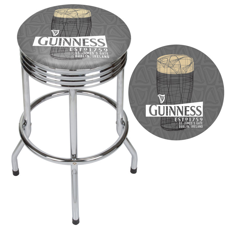 Tabouret de bar pivotant 29 po Guinness, Chrome