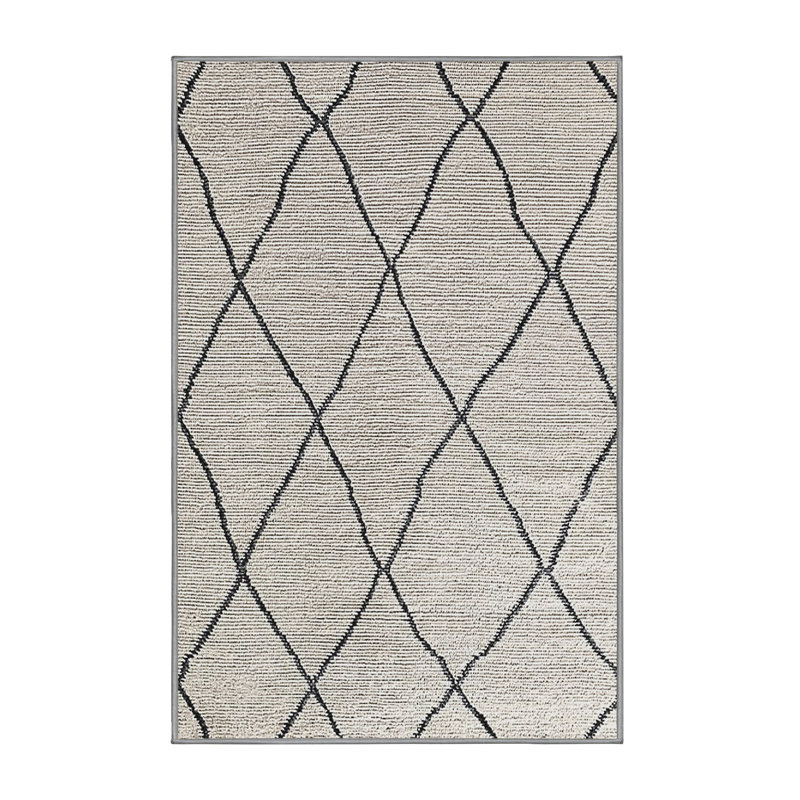 Tapis géométrique beige / noir Botkin, Rectangle 2 pi x 3 pi