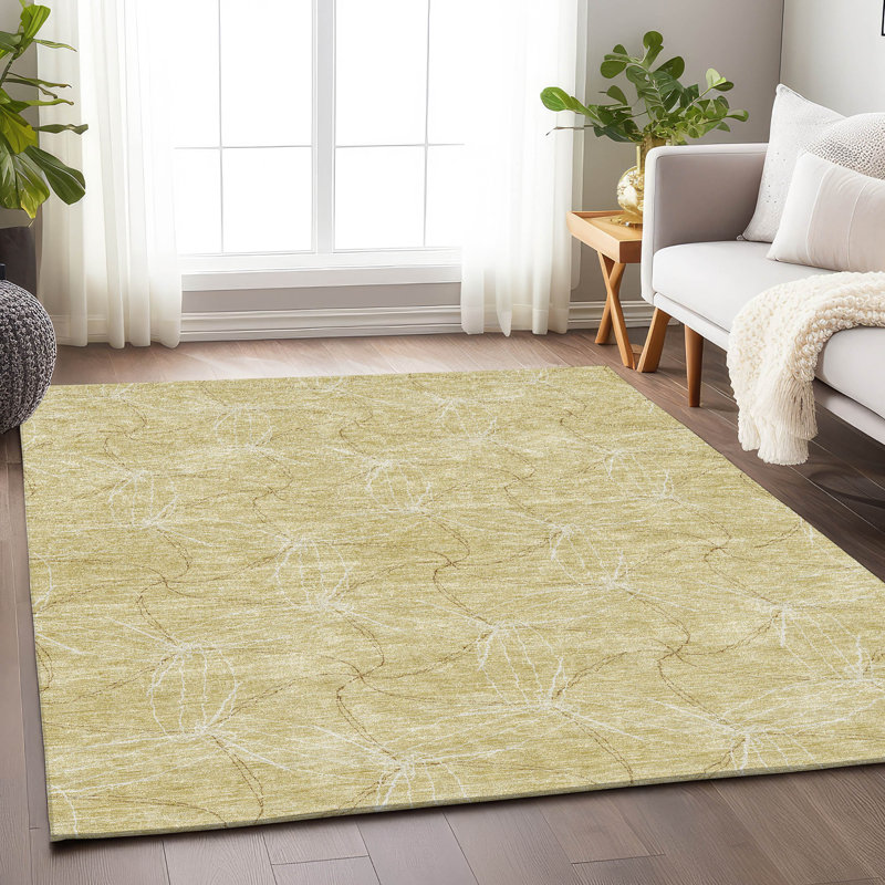 Premium Machine Washable Prisco Wheat Rug, Rectangle 8' x 10'